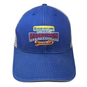 New Holland Agriculture Markusson Country Trucker Hat Blue OS Mesh Back MV3